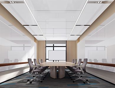 Modern Meeting Room Small Meeting Room Meeting Table and Chair 3d model