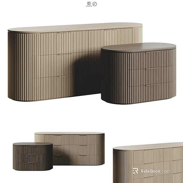 Modern Minimalist Console Table And Side Cabinet With Storage Drawers And Sleek Design 3d model