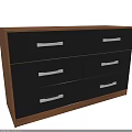 Modern Entryway Console Cabinet With Black Storage Drawers And Silver Handles
