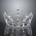 Elegant Silver Crown For Daily Use With Exquisite Design And Diamond Accents 3d model