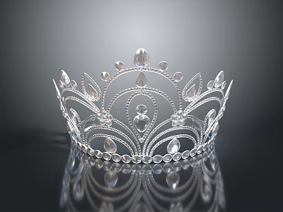 Elegant Silver Crown For Daily Use With Exquisite Design And Diamond Accents 3d model