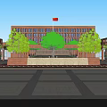 university campus landscape 3d model