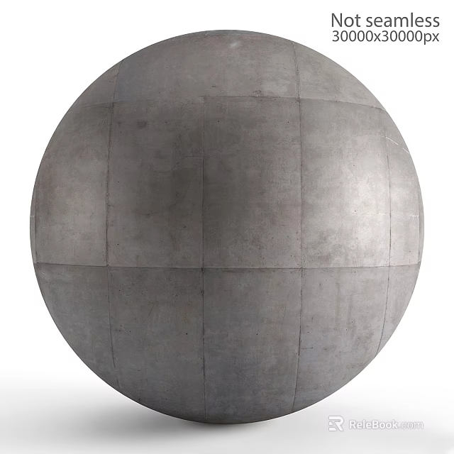 Architectural Gray Concrete Sphere Component With Segmented Lines And Smooth Surface 3d model 