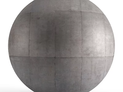 Architectural Gray Concrete Sphere Component With Segmented Lines And Smooth Surface 3d model