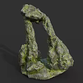 Natural Stone Formation With Irregular Arch Shape And Moss Covered Surface 3d model