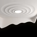 Modern Ceiling Design With Concentric Circular Patterns Wavy Edges And Central Light 3d model