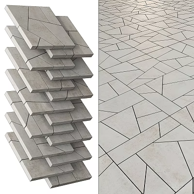 Natural Stone And Wood Tiles For Decorative Interior Flooring And Wall Design 3d model