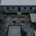 Traditional Courtyard With Gray Brick Houses Woven Chairs And Stone Paved Ground