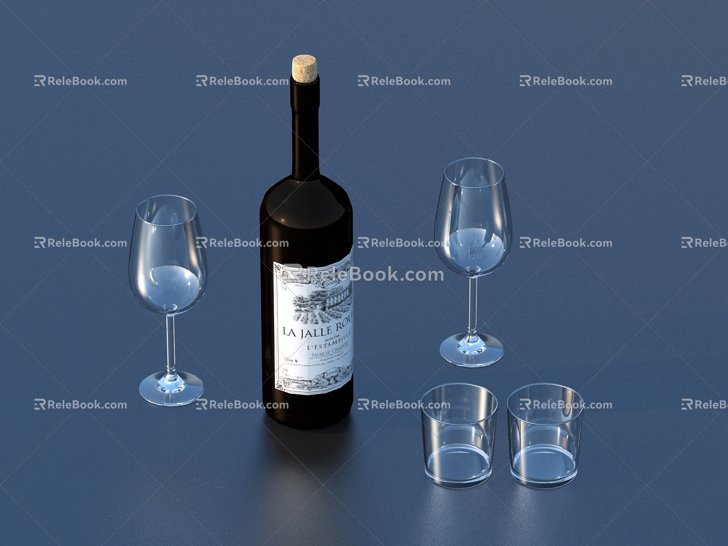 Wine Glass Wine Glass Wine Glass Wine Glass 3d model