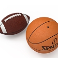 modern basketball basketball football 3d model