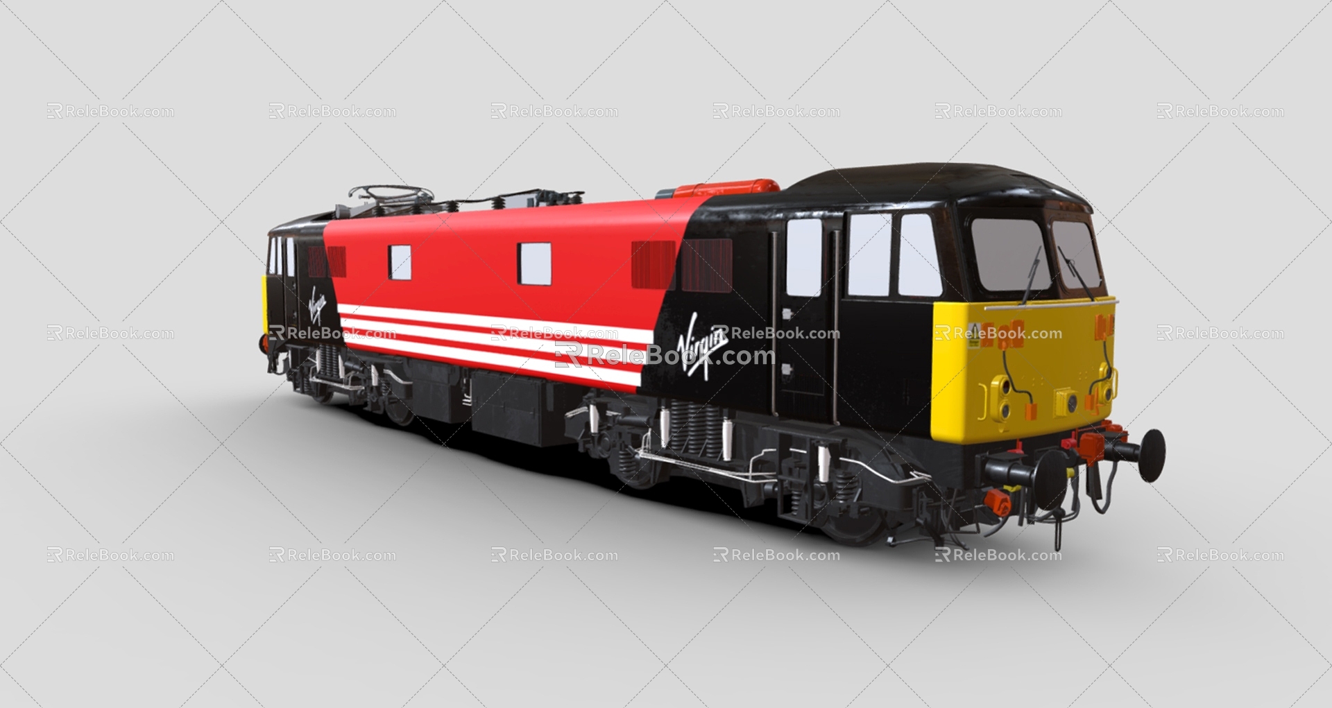 Electric Locomotive British 87 Electric Locomotive Train High-speed Railway Tram Low Face Number Low Model Simple Model Game Sub-era Film and Television Super Realism 3d model