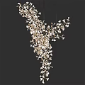 Elegant Modern Ginkgo Leaf Chandelier With Delicate Branch And Petal Design