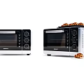 Modern Countertop Toaster Ovens With Black And White Design And Croissants