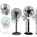Various Styles Of Air Conditioner Fans With Different Colors And Designs