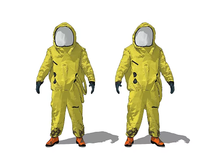 Modern clothes biochemical protective clothing combination 3d model