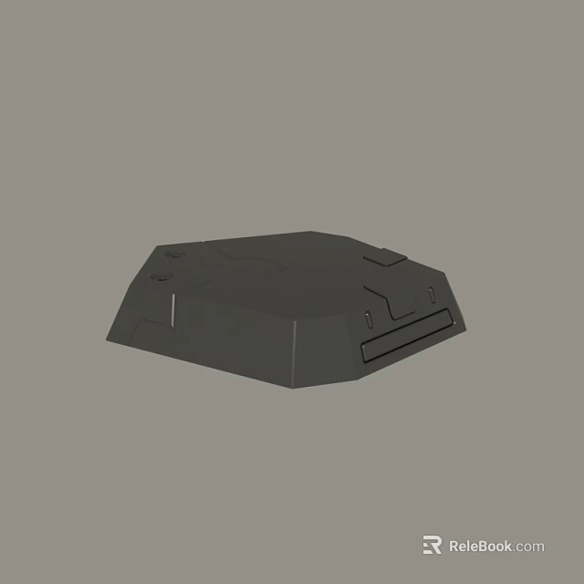 Gray 3D Angular Geometric Object With Smooth Surface And Structured Edges 3d model