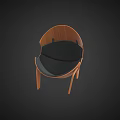 Stylish Modern Single Chair With Wooden Frame And Black Cushion Design
