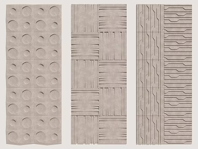 Decorative Background Wall With Circular Patterns Geometric Panels And Striped Textures For Interior Design 3d model
