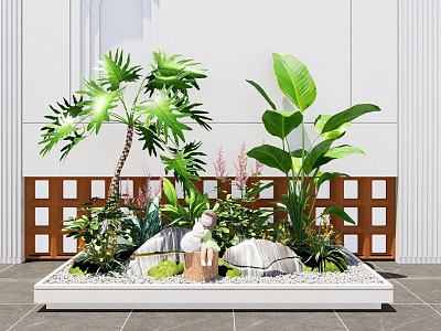 Modern indoor plants landscaping flowers and plants combination plant pile flower border indoor landscaping model