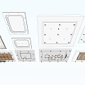 Modern Ceiling Design Featuring Various Square Panel Styles And Patterns 3d model