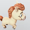 Cute Cartoon Pony Decorative Ornament Set With Beige And Brown Design For Home Decoration