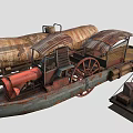 Rusty Old Steamboat Equipped With Cargo Tanks And Paddle Wheel