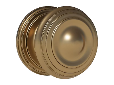 Golden Round Brass Door Knob With Shiny Decorative Surface And Classic Design 3d model