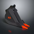 Heavy Duty Durable Metal BLU Black Automotive Excavator Bucket With Orange Tips