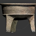 Ancient Style Clay Pottery Round Bowl With Three Legs For Household Use