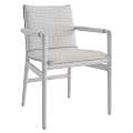 Contemporary Single Chair With White Padded Seat And Solid Wooden Frame