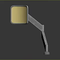 Vehicle Side Mirror With Yellow Reflective Surface And Metal Adjustable Arm