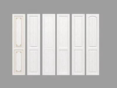 Stylish White Wooden Wardrobe Doors with Modern Design And Various Styles 3d model