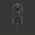 Detailed Military Tank 3D Render With Long Gun Barrel Heavy Tracks And Turret