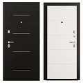 Modern Black and White Swing Door Design with Sleek Lines and Handles