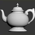 Shiny Silver Metal Teapot With Elegant Design For Household Kitchen Use