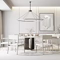 Modern Dining Table and Chair Combination 3d model