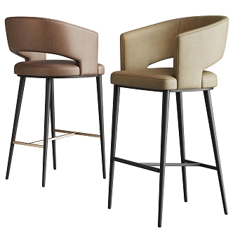 Modern Bar Chair Bar Stool Combination 3d model