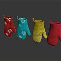Colorful Oven Mitts with Snowflake Patterns and Quilted Design for Kitchen Use