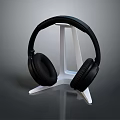 Black Over Ear Headphones On White Stand With Comfortable Ear Cups And High Quality Audio