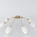 Modern Ceiling Light With Multiple Metal Arms And Vintage Bulbs Design 3d model