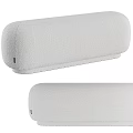 Modern Gray Sofa Bench With Soft Fabric Curved Design And Comfortable Seating