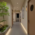 Beauty Hair Salon Interior With Vanity Table Mirror Bamboo Decor And Lighting