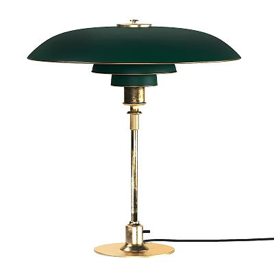 Decorative Green Lampshade Table Lamp With Gold Metal Stand And Modern Elegant Design 3d model