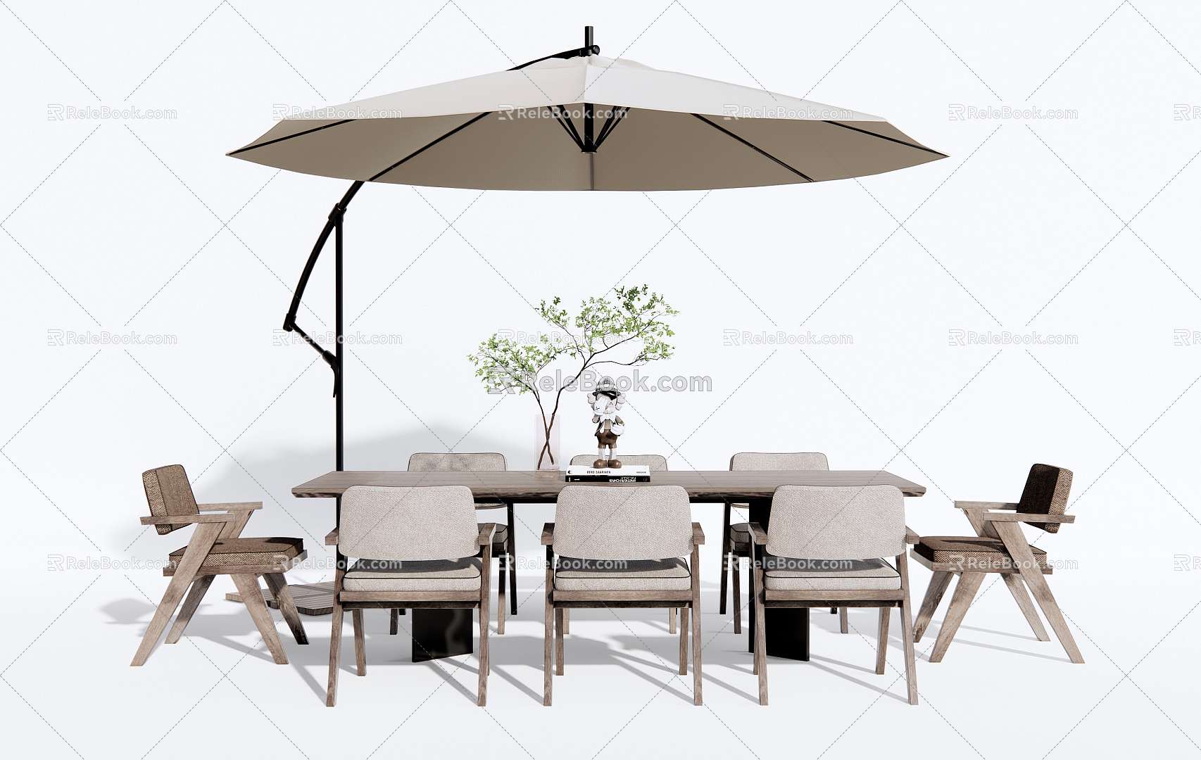 Quiet outdoor tables and chairs Outdoor leisure tables and chairs 3d model