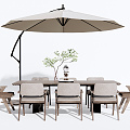 Quiet outdoor tables and chairs Outdoor leisure tables and chairs 3d model