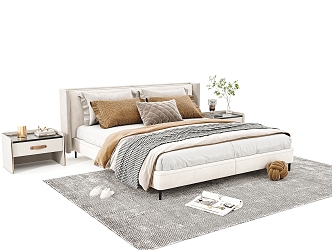 Modern Double Bed 3d model