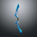 Blue Decorative Bow Design With Intricate Carvings And Taut Bowstring