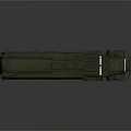 Green Military Truck Model With Cargo Compartment Multiple Wheels And Antenna Equipment