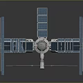 Detailed Space Station 3D Model with Solar Panels and Connected Modules 3d model