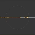 Traditional Spear With Wooden Shaft Twisted Design Metal Accents Golden Details And Sharp Blade